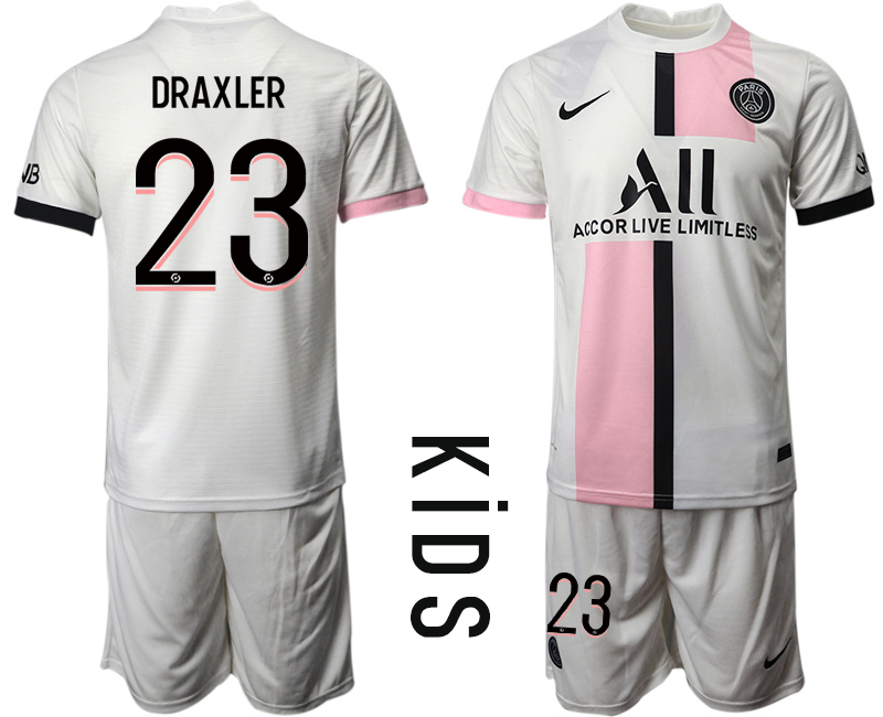 Youth 2021-2022 Club Paris St German away white #23 Soccer Jersey